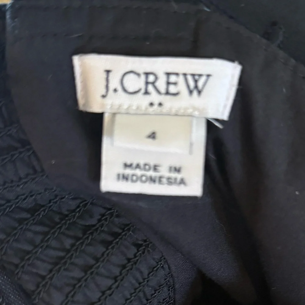 J. Crew Black Polka Dot Ruffle Midi Dress – Size 4